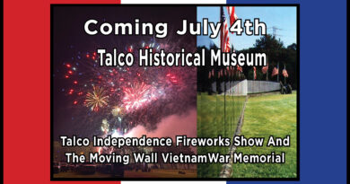 Coming July 4th – Fireworks – The Moving Wall – Talco Historical Museum Photos