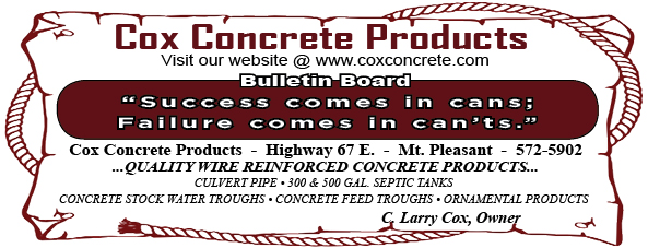 Cox Concrete advertisement