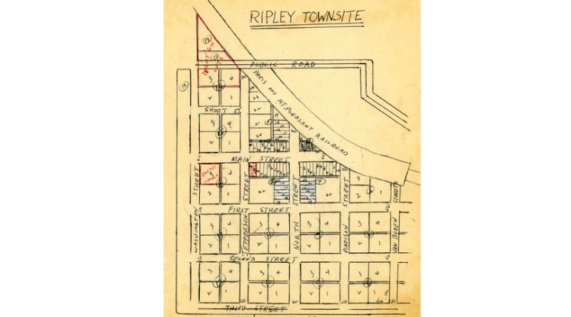 1913 Platte of Ripley Townsite in Titus County Texas