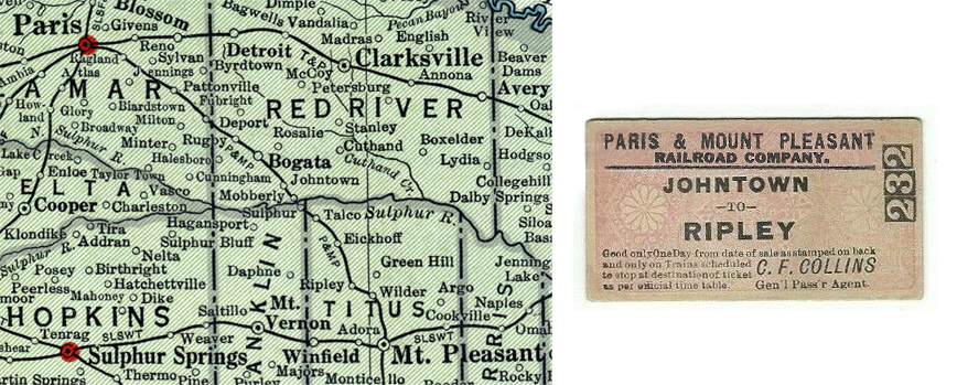 1937 Paris & Mt. Pleasant map from Texas Transportation Archive.