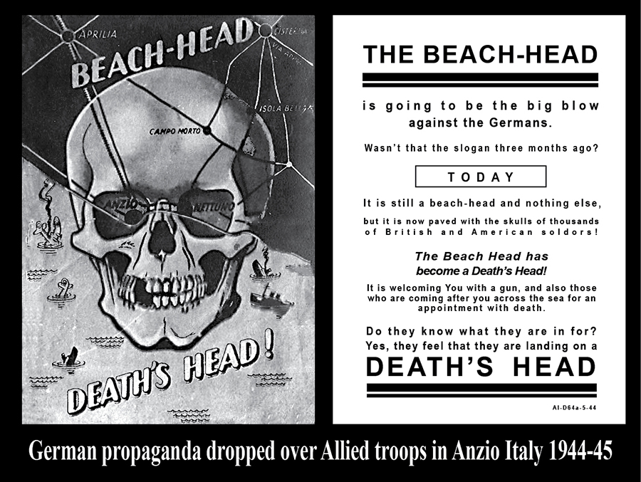 German propaganda dropped over Allied troops in Anzio Italy 1944-45