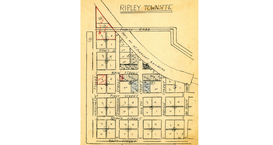 1913 Platte of Ripley Townsite in Titus County Texas