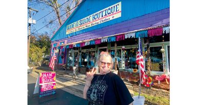 Angie Hudson outside Made in the Shade Boutique and Mining Sluice in Jefferson, Texas