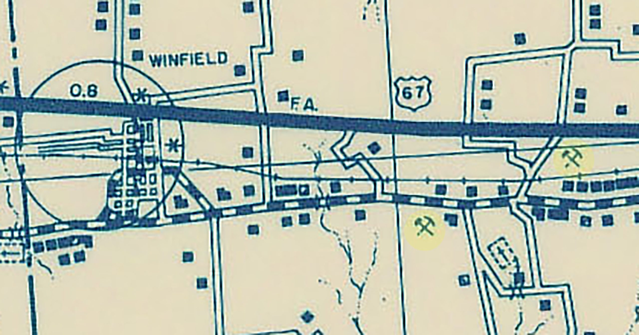 Titus county Texas General Highway map from 1936