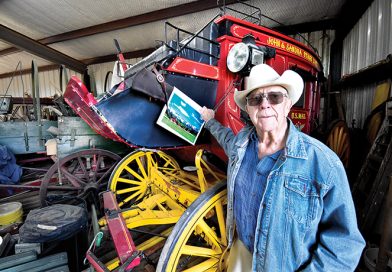 Pat Tomberlain with Wells Fargo stagecoach
