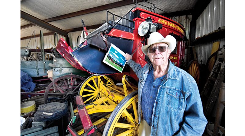 Pat Tomberlain with Wells Fargo stagecoach